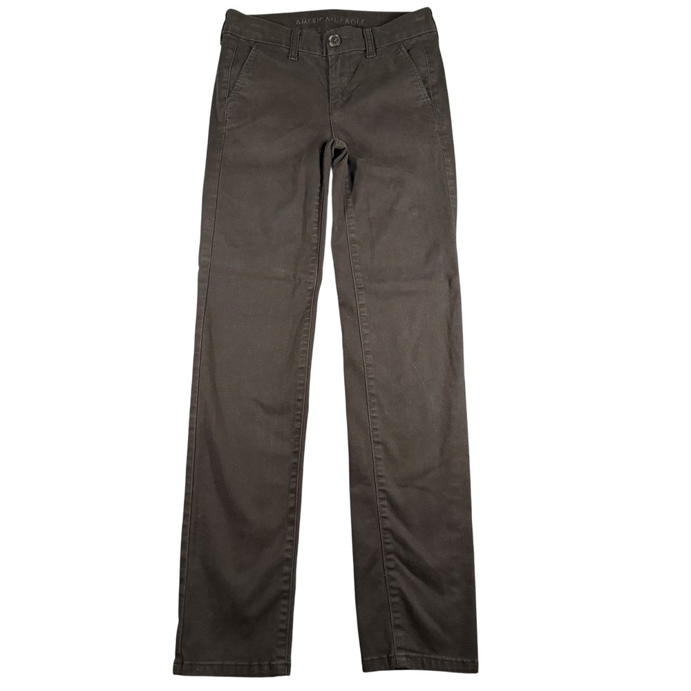 American Eagle Outfitters Pants Womens 00 Black Skinny Stretch Twill Chino